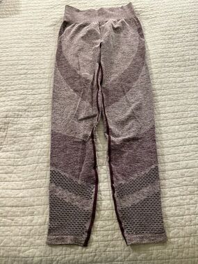PINK Victoria's Secret Heathered Mauve Seamless Leggings with Mesh Insets